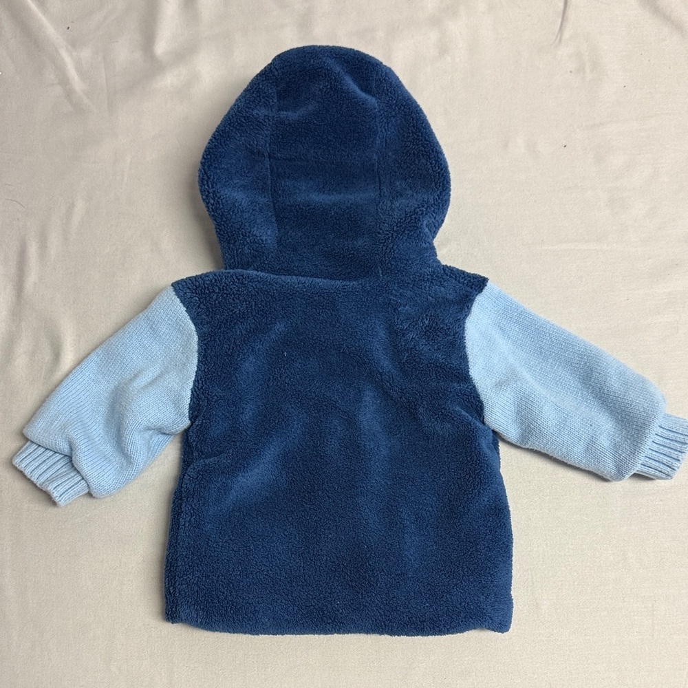 MotherCare - Plush Blue Baby Hoodie - Picture 4 of 4